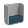 Puff Block Boomerang revestido com semi-pele ou tecido azul
