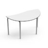 Mesa de sala de aula Desk21 em formato semicircular onda, com estrutura de aço para ambiente escolar