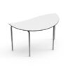 Mesa de sala de aula Desk21 em formato semicircular onda e regulável , com estrutura de aço para ambiente escolar