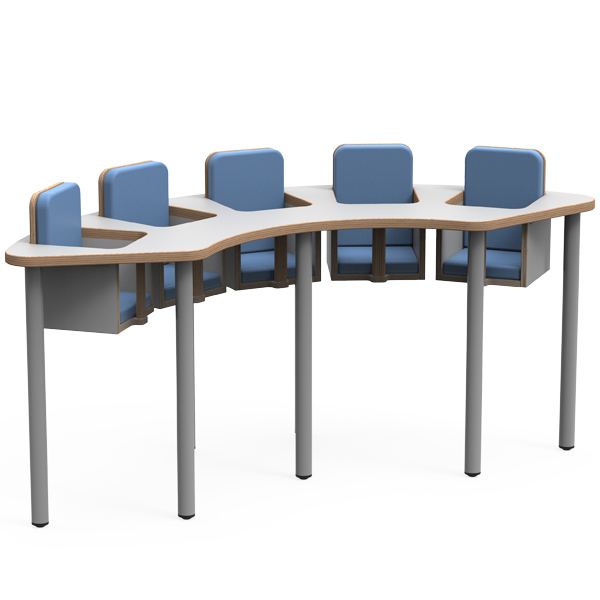 Mesa Alimentación Bebés Forma de Media Luna